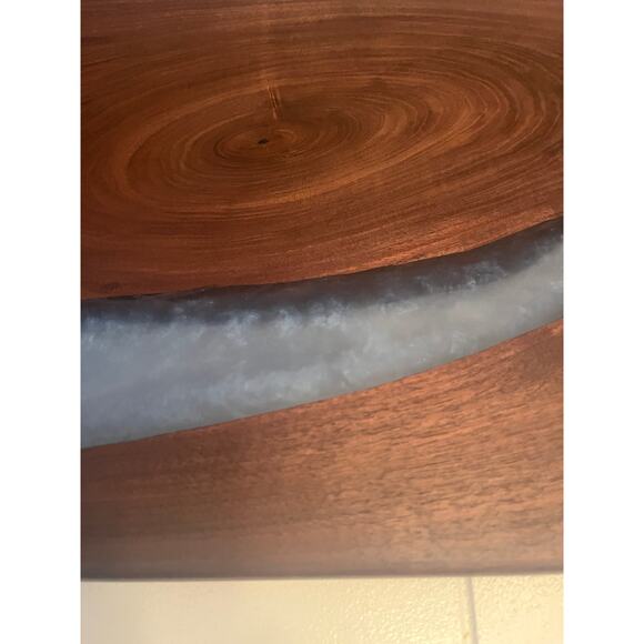 Handcrafted Walnut Blue Epoxy Waterfall Mid Century Modern MCM Charcuterie Board - Picture 3 of 5